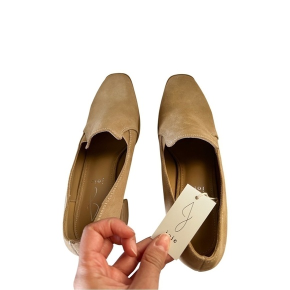 NEW JOIE Square Toe Pumps Loafer Suede Tan sZ 8.5 - Picture 3 of 5
